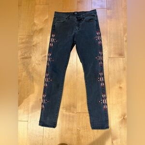BDG high rise skinny jeans tribal Aztec gray sz 29 30